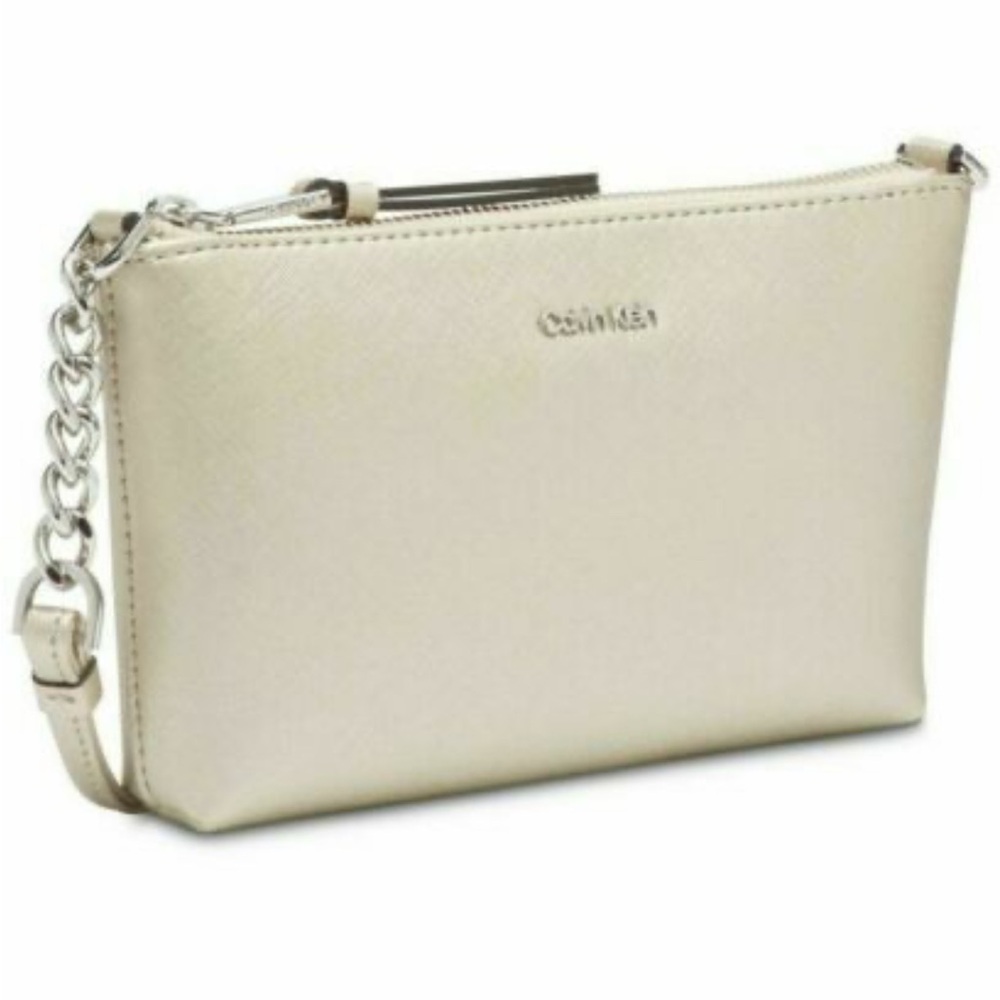 NWOT Calvin Klein Off White Clutch with Chain Strap